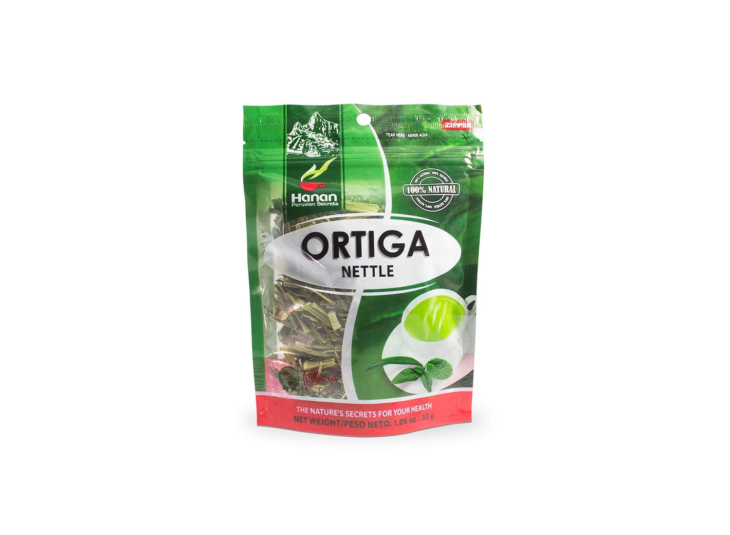 Hanan Nettle Loose Herb Tea 1.06 oz (30g) All-Natural Dried Stinging Nettle Plant Leaf and Root from Peru - Herbal Tea &amp; Supplement