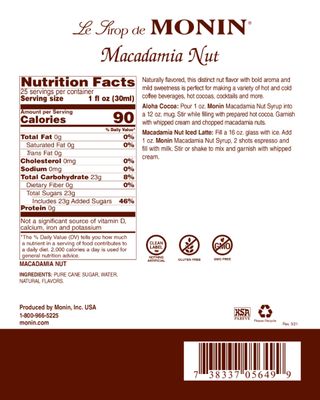 Monin Macadamia Nut Syrup 750ml