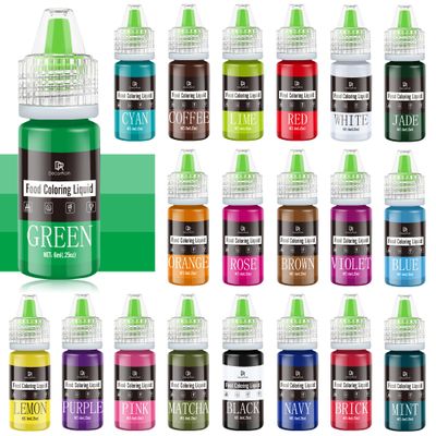 Food Coloring - 20 Color Vibrant Liquid Icing Food Coloring Set for Baking, Cake Decorating, Easter Egg, Airbrush - Tasteless Food Color Dye for Fondant, Slime, DIY Crafts - 0.25 Fl.oz / 6ml Each