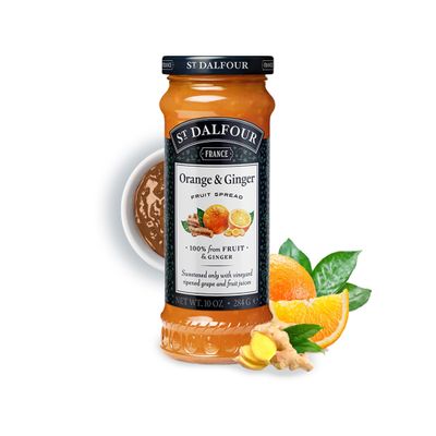 St Dalfour Ginger &amp; Orange Marmalade French Fruit Spread (10 oz) - 100% from Fruit - No Synthetic Nitrates or Nitrites - Naturally Sweetened