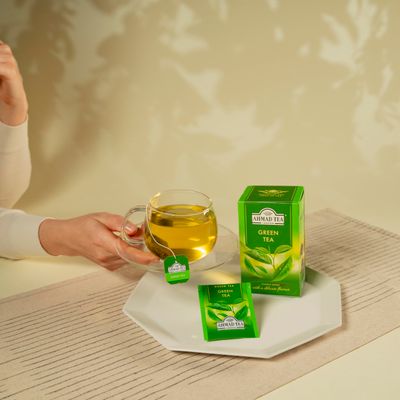 Ahmad Tea Green Tea Pure, 20-Count Boxes (Pack of 6)