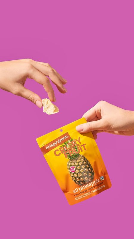 Crispy Green Natural Freeze-Dried Fruit, Pineapple Single-Serve, No Sugar Added, 0.63 Ounce (Pack of 12)