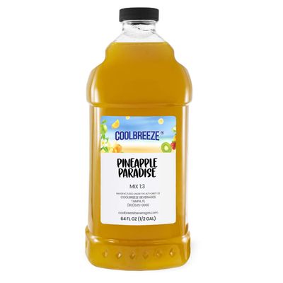 Coolbreeze Beverages Ready to Use Premium Frozen Slush Drink Mix Pineapple - 1/2 gal
