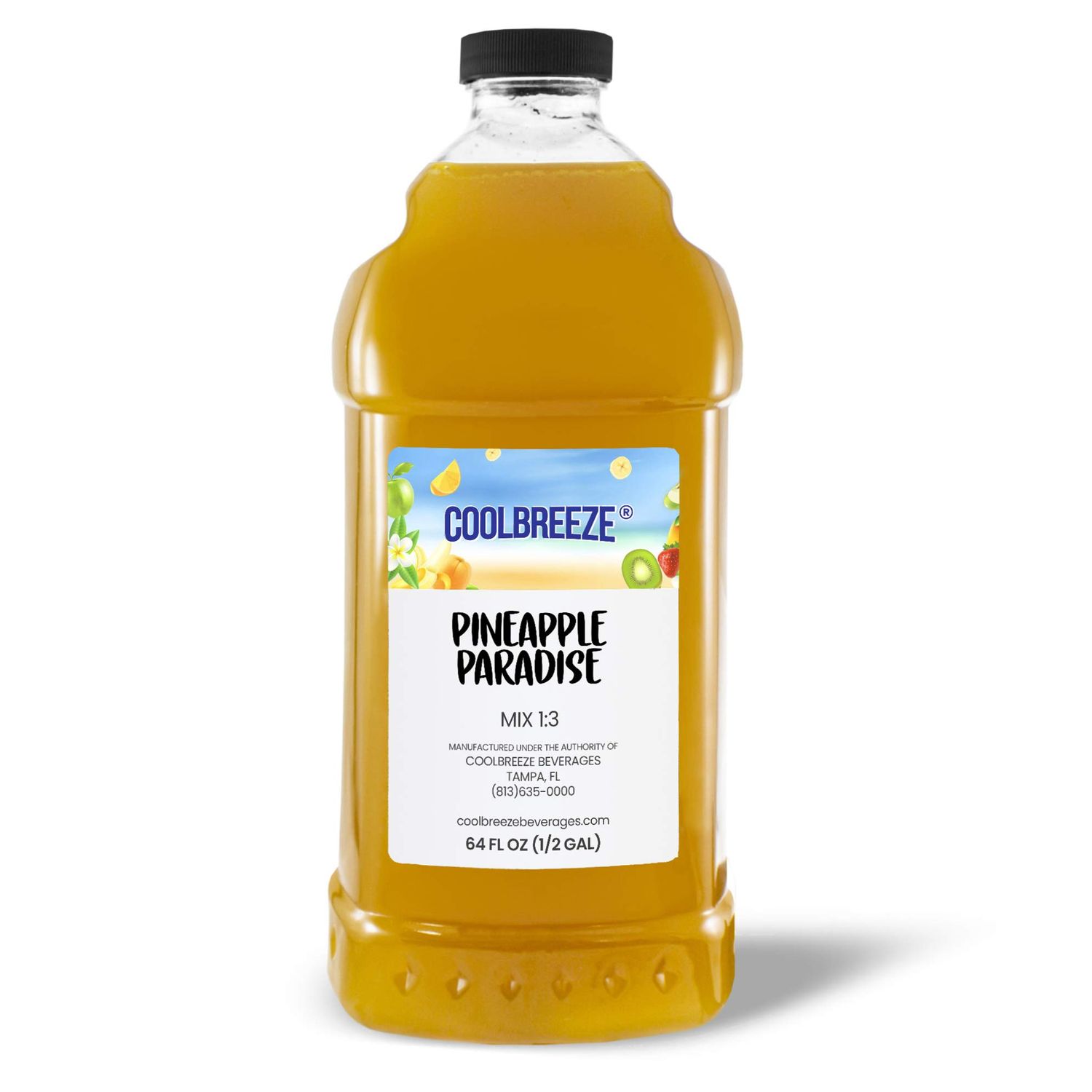Coolbreeze Beverages Ready to Use Premium Frozen Slush Drink Mix Pineapple - 1/2 gal