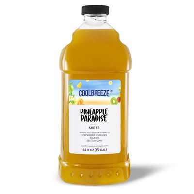 Coolbreeze Beverages Ready to Use Premium Frozen Slush Drink Mix Pineapple - 1/2 gal