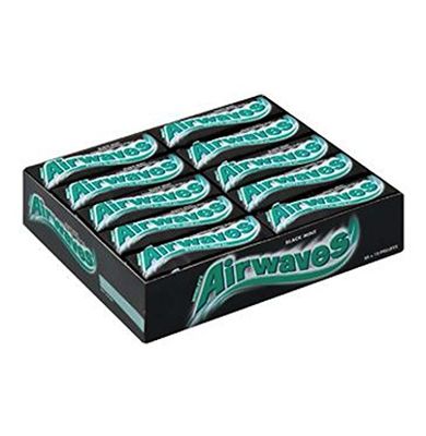 Wrigley Airwaves Black Mint Menthol Sugar Free Chewing Gum 10 Pellets (pack Of 30)
