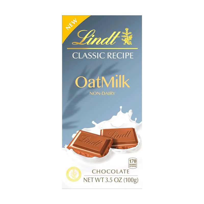 Lindt CLASSIC RECIPE OAT MILK Plain Chocolate Bar, 3.5 oz.