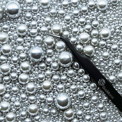 Silver Edible Pearls for Cake Decorating 5.1 OZ | Silver Sprinkles | Silver Sugar Pearls | Silver Edible Dragees | Edible Christmas Cookie Decorations | Silver Pearl Sprinkles Mix Size with Tweezers