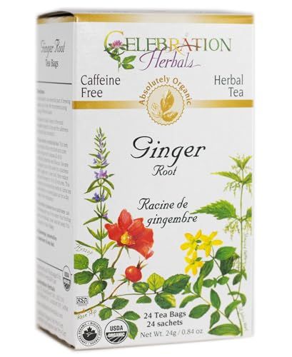 CELEBRATION HERBALS Ginger Root Tea Organic 24 Bag, 0.02 Pound