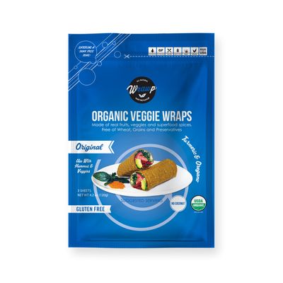 Wrawp Organic Veggie Wrap - Original (1 PACK) Gluten Free, Paleo, Plant Based, Vegan