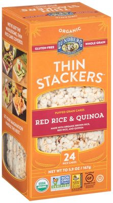 Lundberg Family Farms Organic Thin Stackers Grain Cakes, Red Rice and Quinoa, 5.9 Ounce (Pack of 12)