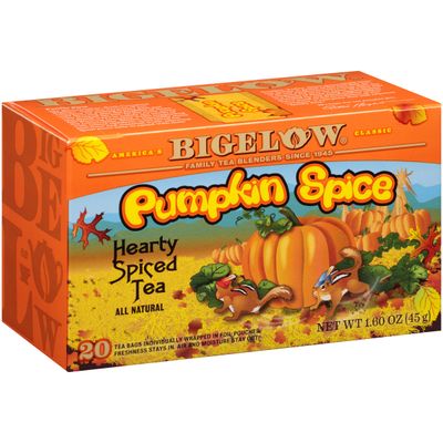 Bigelow Tea Pumpkin Spice Black Tea Bags, 18 Count Box (Pack of 6), Caffeinated Black Tea, 108 Tea Bags Total