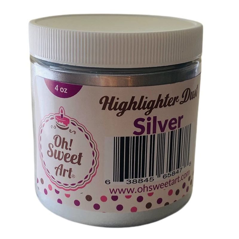 SILVER HIGHLIGHTER DUST Metallic 4 Oz OUNCES Container By Oh! Sweet Art