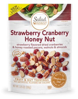 Salad Pizazz! Dried Strawberry Flavored Cranberries &amp; Honey Roasted Pecans, Walnuts &amp; Almonds Salad Topper - 3.75 Ounce (Pack of 12)