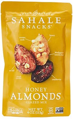 Sahale Snacks Honey Almonds Glazed Mix, 4 oz., Pack of 1 - Nut Snacks in a Resealable Pouch, No Artificial Flavors, Preservatives or Colors, Gluten-Free Snacks