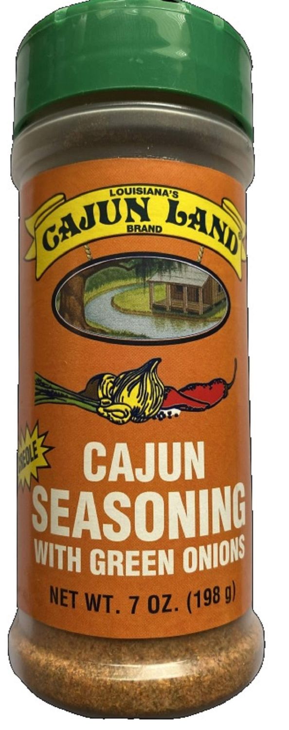 Cajun Land Cajun Seasoning With Green Onions (No MSG blend), 7 Ounce Shaker