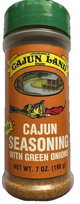 Cajun Land Cajun Seasoning With Green Onions (No MSG blend), 7 Ounce Shaker