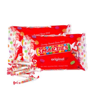Smarties Candy Bulk Rolls Gluten Free &amp; Vegan Assorted Flavor Treats | Peanut Free Allergen Free &amp; Delicious Snacking Bulk Candy Individually Wrapped - 14 oz Pack of 2