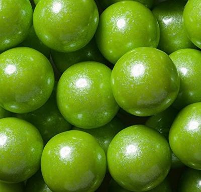 Bayside Candy 1 Large Gumballs - Colored Gumball Collection - Gumball Machine - Shimmer Lime Green/Pearl Green Gumballs 1 Large (1LB)