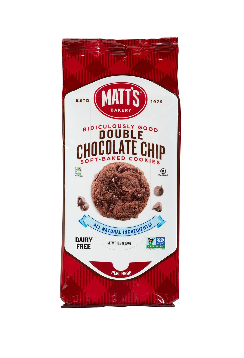 Matt&#39;s Bakery | Double Chocolate Chip Cookies | Soft-Baked, Non-GMO, All-Natural Ingredients; Single Pack of Cookies (10.5oz) (Double Chocolate Chip)