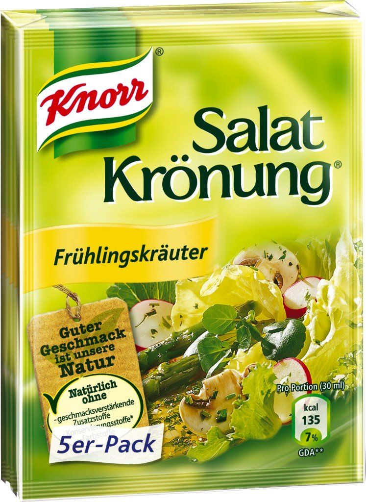 Knorr Salat Kronung Gartenkreuter mit Knoblauch (Salad Herbs with Garlic), 5-Count Packets (Pack of 5)