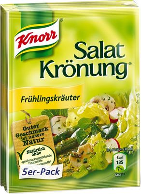 Knorr Salat Kronung Gartenkreuter mit Knoblauch (Salad Herbs with Garlic), 5-Count Packets (Pack of 5)