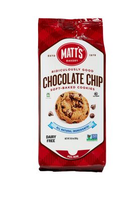Matt&#39;s Bakery | Chocolate Chip Cookies | Soft-Baked, Non-GMO, All-Natural Ingredients; Single Pack of Cookies (10.5oz)