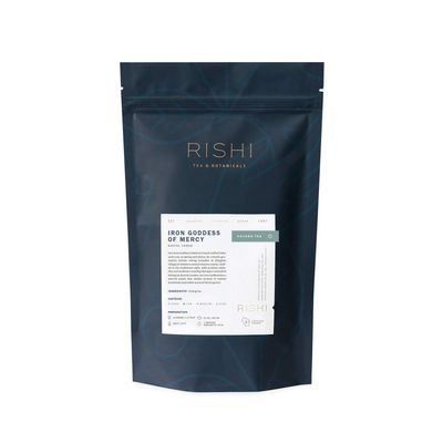 Rishi Tea Iron Goddess of Mercy Oolong Tea - Organic, Caffeinated Loose Leaf Tea, Artisan Ball-Rolled Oolong Tawianese Tea - 16 Ounces, 50+ Servings