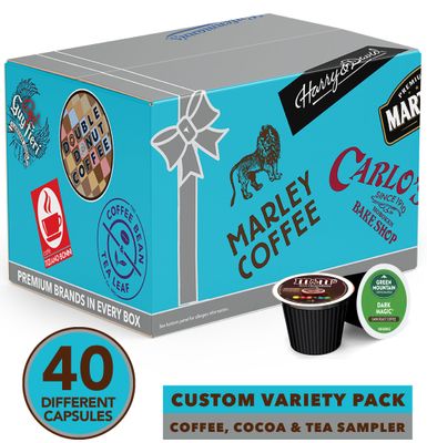 Perfect Samplers Coffee, Tea, Cider,Cappuccino For Keurig K Cups Brewers, Mix 40 Count