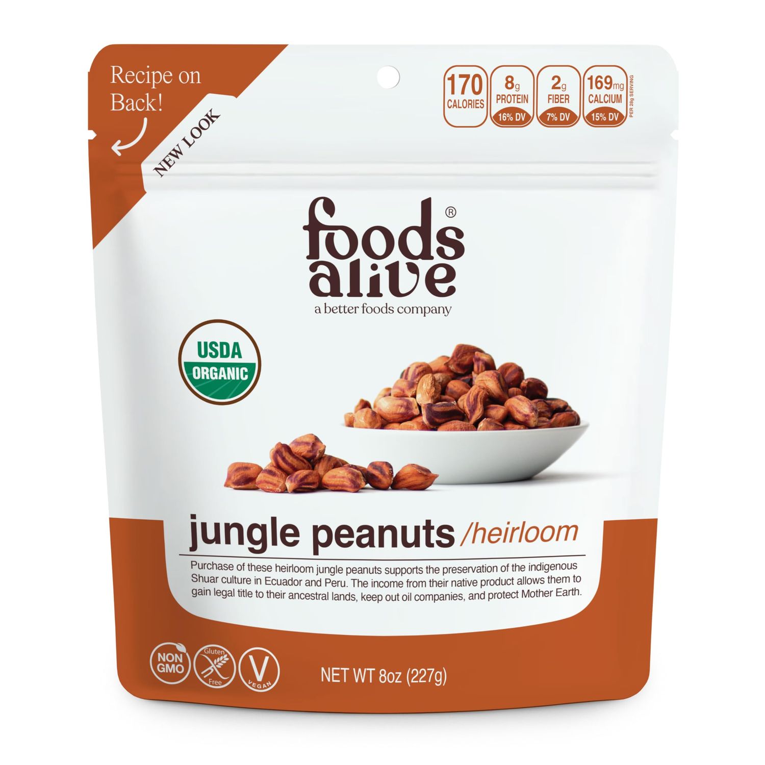 Foods Alive | Organic Jungle Peanuts | Wild Jungle Peanuts | 8 oz