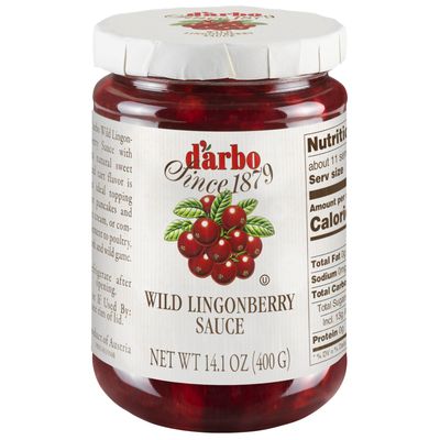 D&#39;Arbo Premium Wild Lingonberry Sauce 14.1 oz | Made with only the finest Wild Lingonberries | 60% Fruit Content | Delicate yet Tangy Sweetness Brings out the Best in your Sweet or Savory Recipes