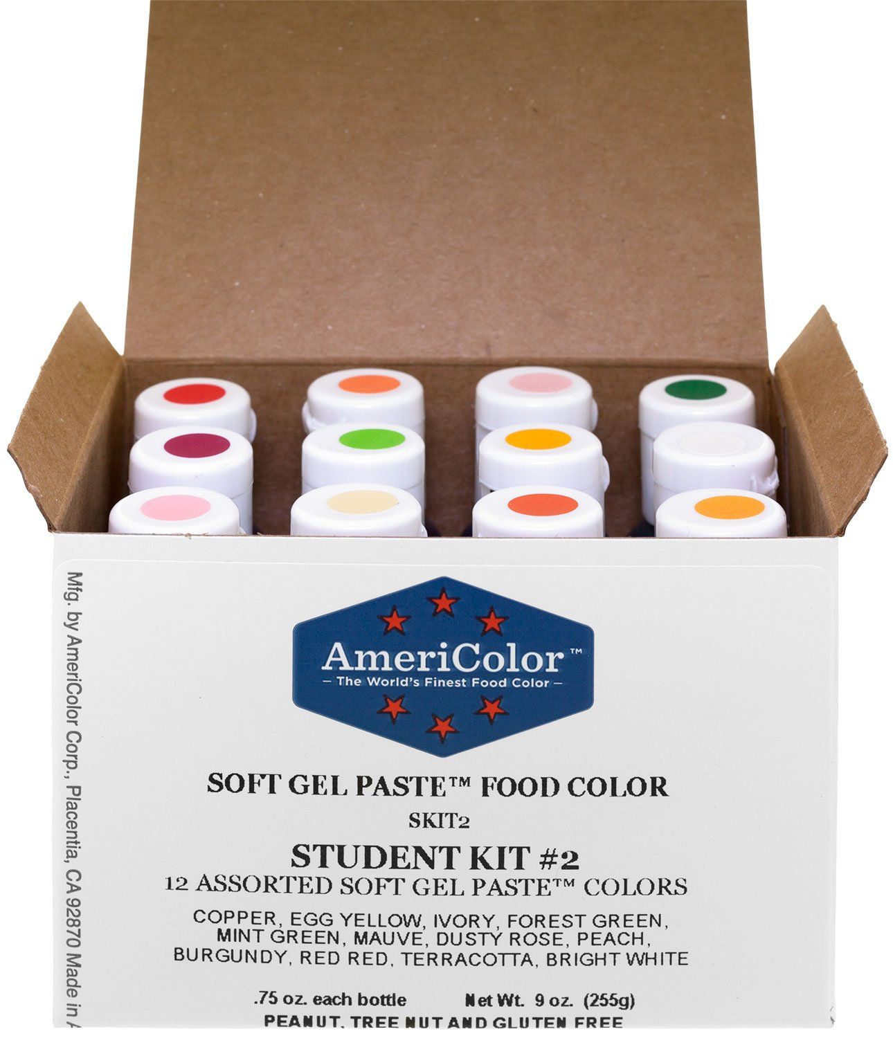 Food Coloring AmeriColor Student - Kit 2 12 .75 Ounce Bottles Soft Gel Paste Colors