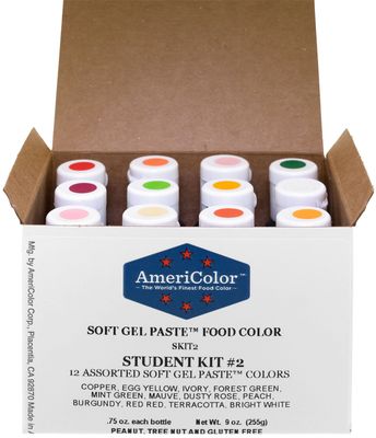 Food Coloring AmeriColor Student - Kit 2 12 .75 Ounce Bottles Soft Gel Paste Colors