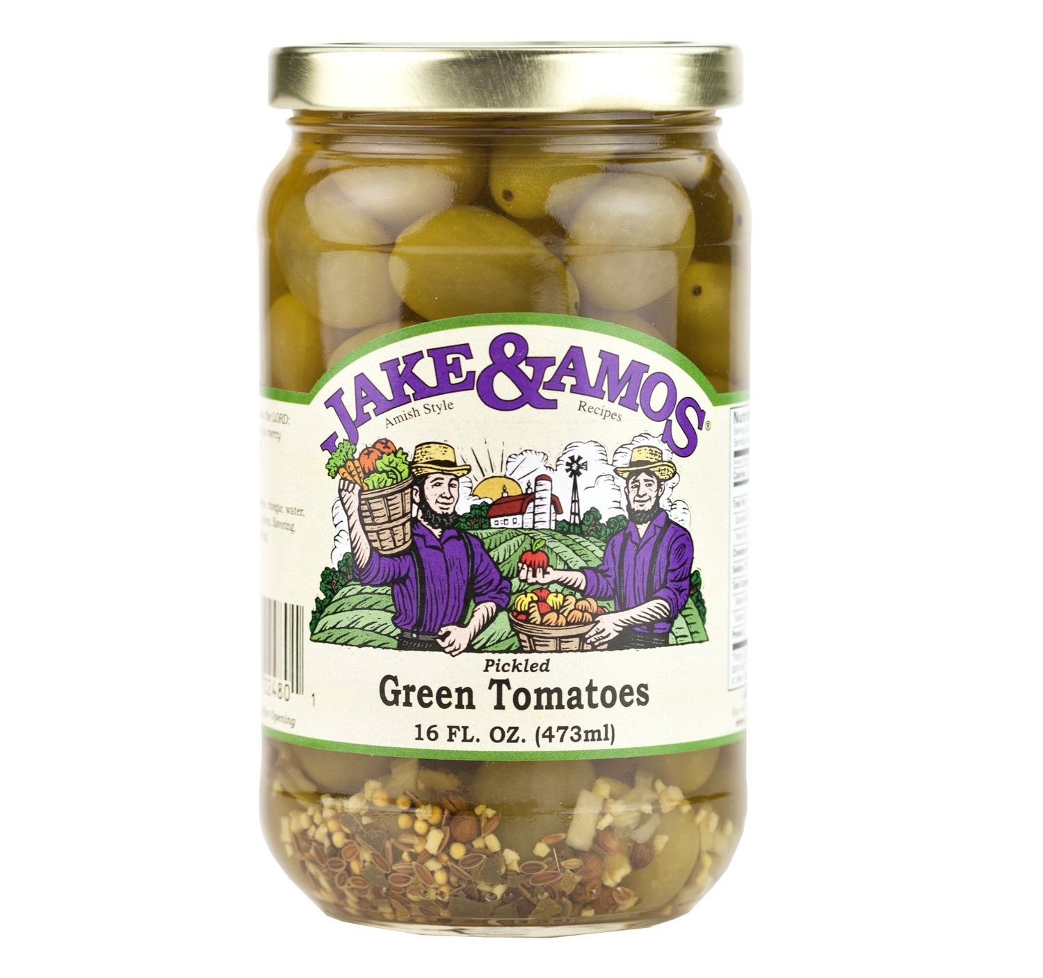 Jake &amp; Amos - Pickled Green Tomatoes / 2 - 16 Oz. Jars