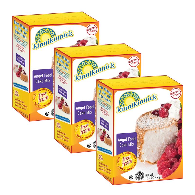 Kinnikinnick - Angel Food Cake Mix - Gluten Free, Allergy Friendly Cake Mix - 15.9 oz. Boxes - 3 Pack