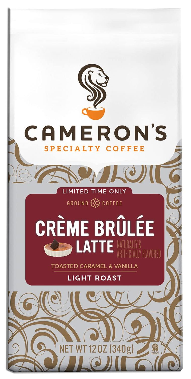 Cameron&#39;s Coffee Holiday Roasted Ground Coffee Bag, Flavored, Crme Brulee Latte, 12 Ounce