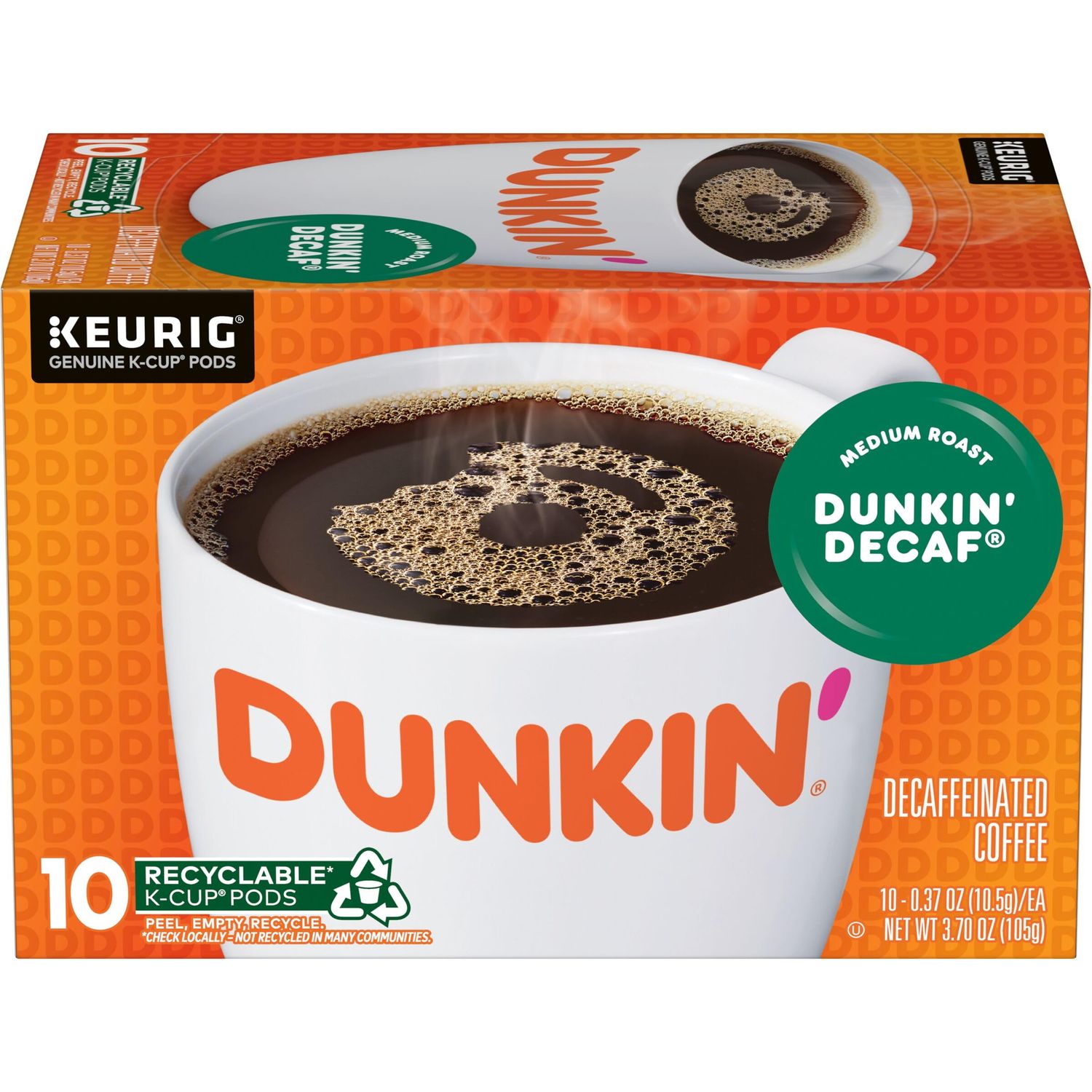 Dunkin&#39; Decaf Medium Roast Coffee, 60 Keurig K-Cup Pods