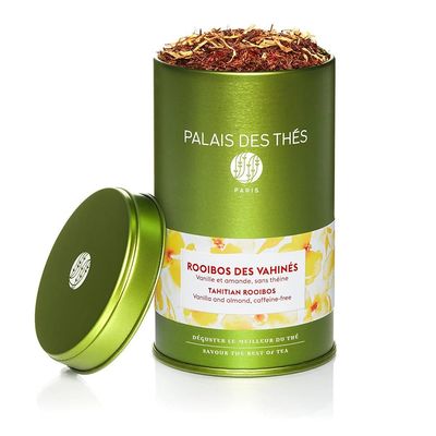 Palais des Ths - Rooibos Des Vahins - Premium Gourmet Vanilla and Almond Flavored Caffeine-Free Rooibos Tea - 3.5oz Loose Leaf Metal Gift Tin