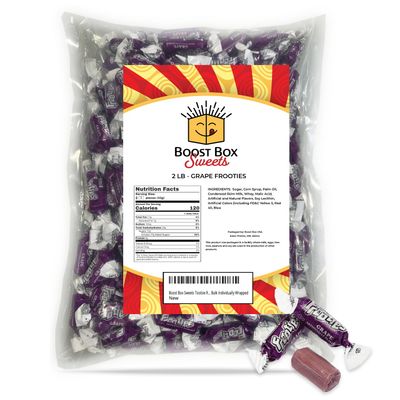 Grape Frooties Individually Wrapped Bulk Chewy Purple Tootsie Roll Candy (2 Pound)