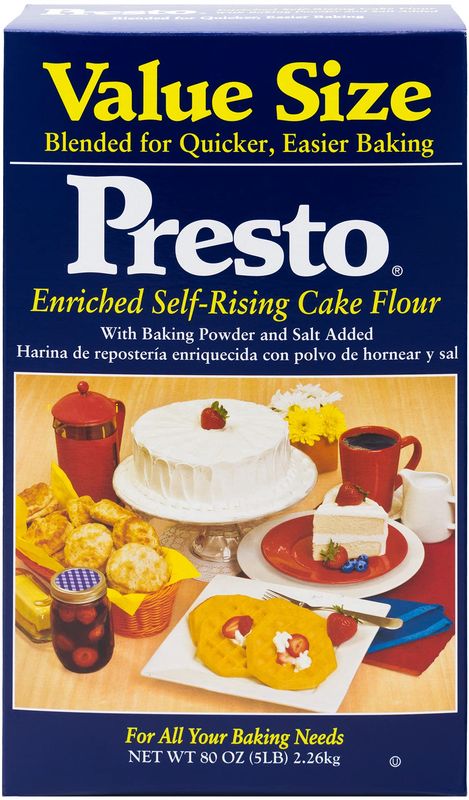 Presto Self-Rising Cake Flour With Baking Powder &amp; Salt, 80 Oz (5 Lb) Bag, Pack of 1