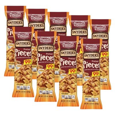 Snyder&#39;s Of Hanover Honey Mustard &amp; Onion Pretzel Pieces, 3.25oz Bag (Pack Of 9)
