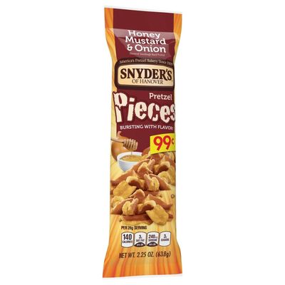 Snyder's Of Hanover Honey Mustard &amp; Onion Pretzel Pieces, 3.25oz Bag (Pack Of 9)