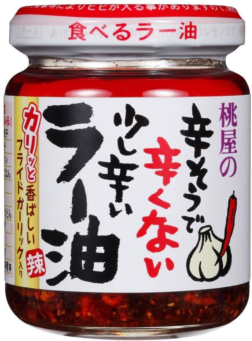 Momoya Chili Oil with Fried Garlic Taberu Layu 3.88 Oz (6 Pack)
