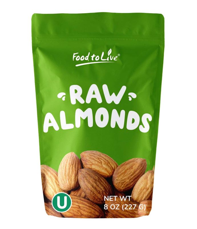 Food to Live California Almonds, 8 Ounces - Supreme, Whole, Raw, Unsalted, Unroasted Nuts, Natural