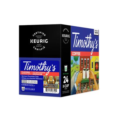Timothy's World Coffee, German Chocolate Cake, K-Cup Portion Pack for Keurig K-Cup Brewers 24-Count (Pack of 2)