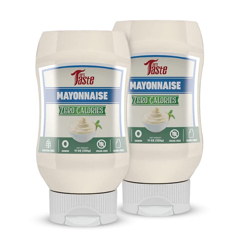 Mrs Taste Multi-Pack Sugar Free Mayo, Zero Calories, Zero Sodium, Zero Sugar, High Fiber, Keto Friendly, Paleo Friendly, Condiments and Sauces (2 Pack, Mayo)