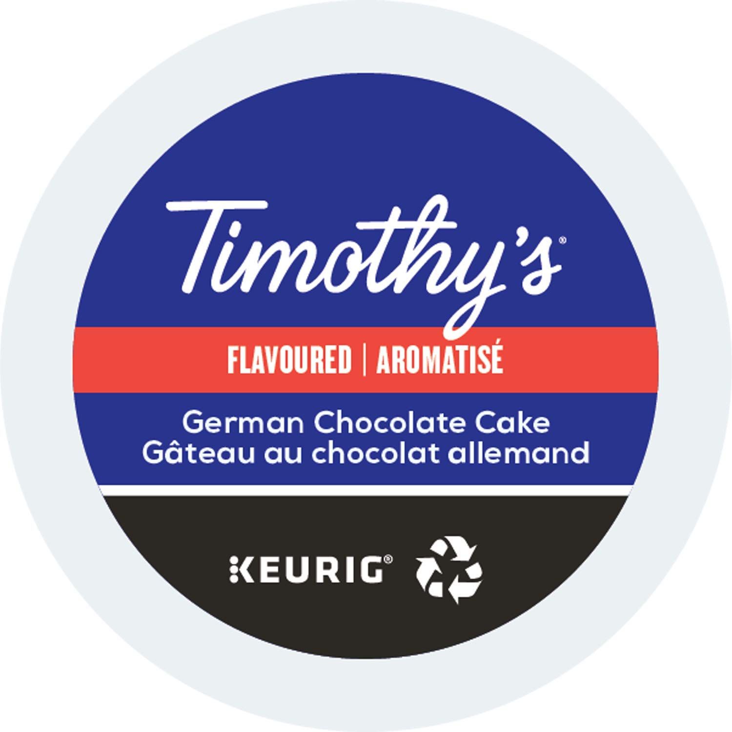 Timothy&#39;s World Coffee, German Chocolate Cake, K-Cup Portion Pack for Keurig K-Cup Brewers 24-Count (Pack of 2)
