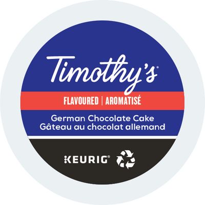 Timothy&#39;s World Coffee, German Chocolate Cake, K-Cup Portion Pack for Keurig K-Cup Brewers 24-Count (Pack of 2)
