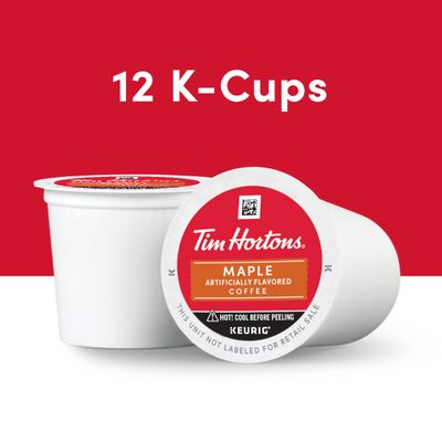 Tim Hortons Maple Flavored Coffee, Single-Serve K-Cup Pods Compatible with Keurig Brewers, Red, 12 Count (Pack of 1)