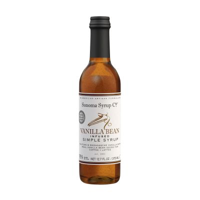 Sonoma Syrup Co Vanilla Bean Simple Syrup, 12.7 fl oz for Coffee, Cocktails, and Cooking